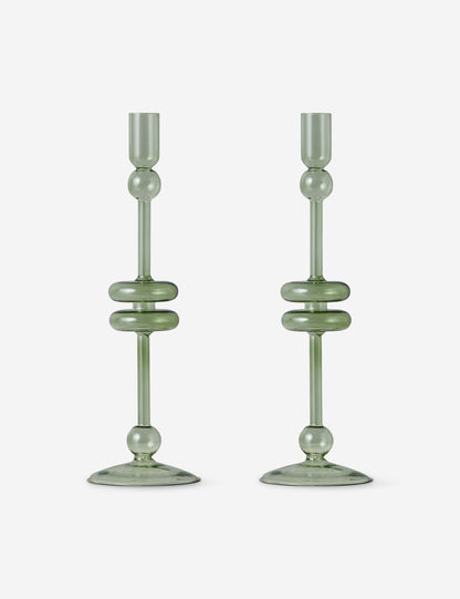 Glass Candlestick Pair (Set of 2) by etúHOME