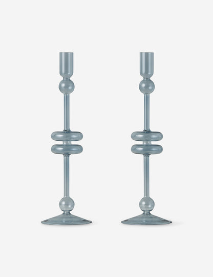 Glass Candlestick Pair (Set of 2) by etúHOME