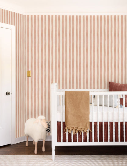 Painterly Stripe Wallpaper by Sarah Sherman Samuel