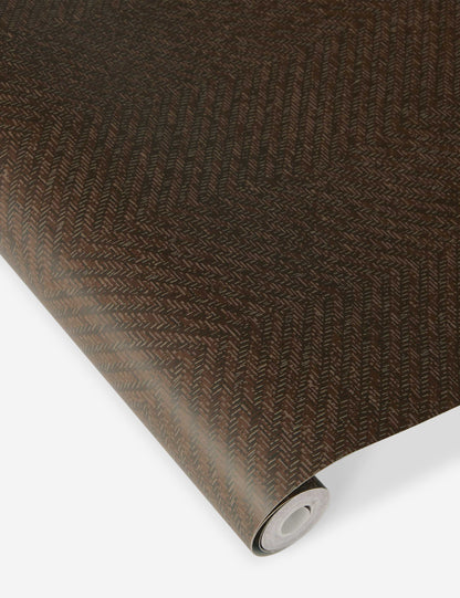 Faux Grasscloth Parquet Textured Peel + Stick Wallpaper by Jeremiah Brent