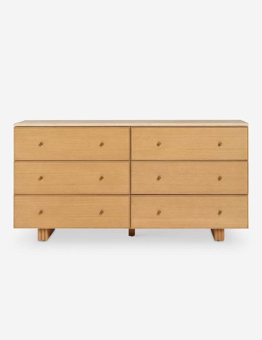 Open Box: Keshan 6-Drawer Dresser, Natural and Travertine