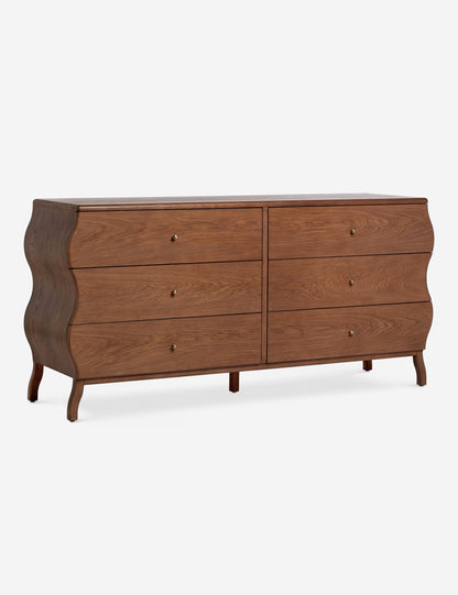 Open Box: Lasya 6-Drawer Dresser, Cool Brown