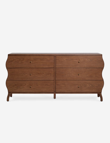 Open Box: Lasya 6-Drawer Dresser, Cool Brown