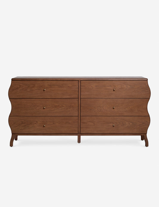 Open Box: Lasya 6-Drawer Dresser, Cool Brown