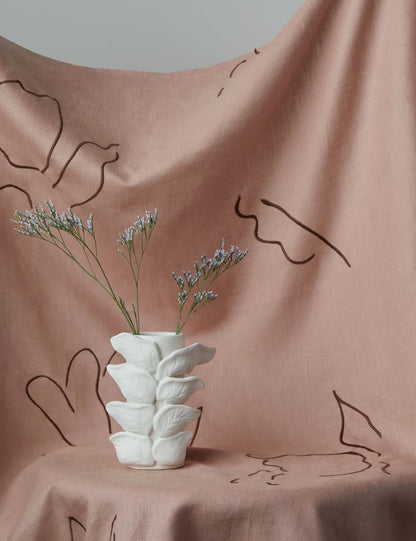 Narsi Embroidered Linen Fabric by Sarah Sherman Samuel