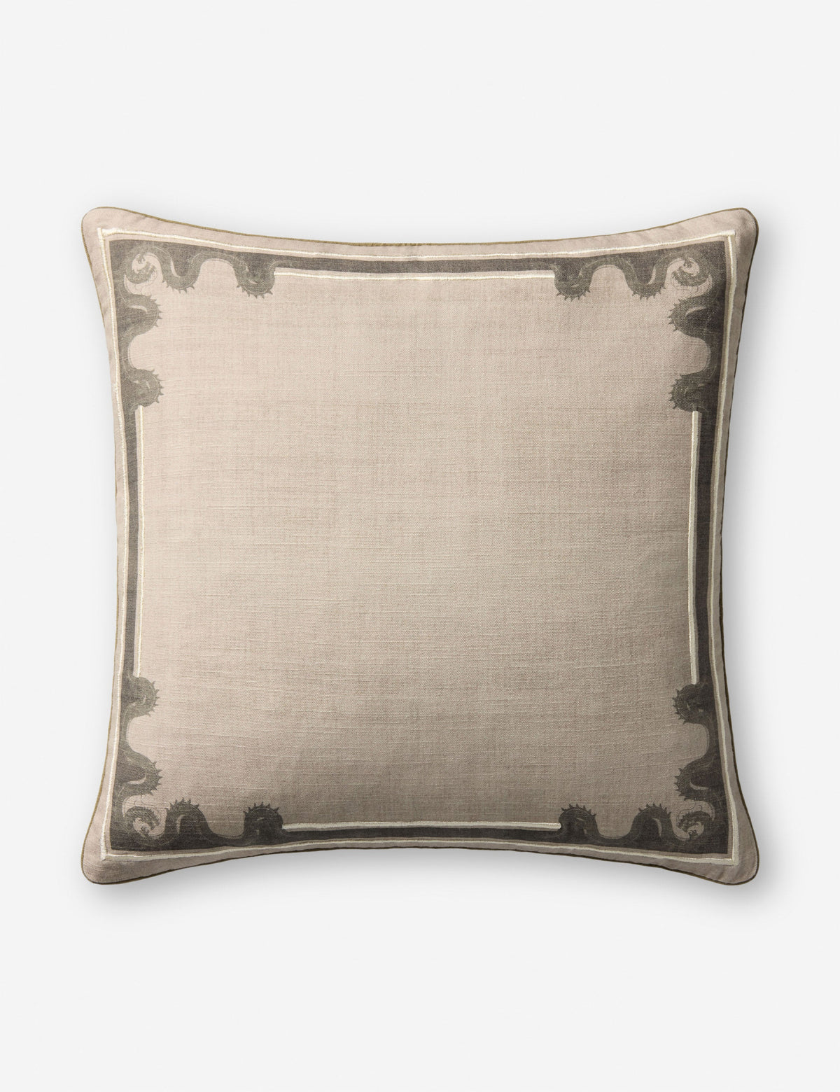 Dragon Border Embroidered Pillow by Brigette Romanek x Loloi