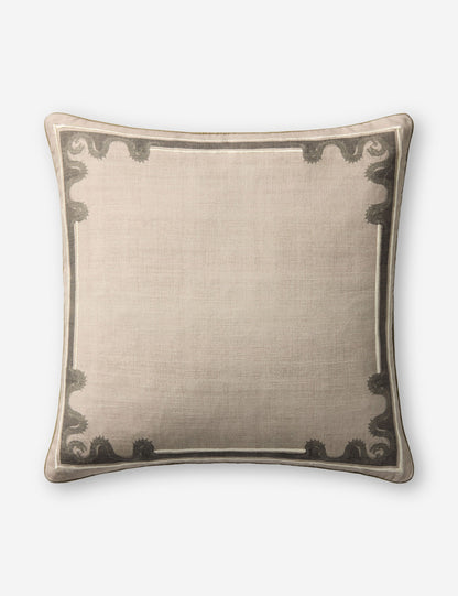 Dragon Border Embroidered Pillow by Brigette Romanek x Loloi