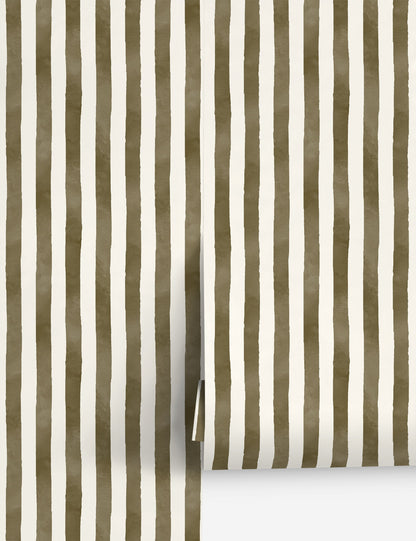 Painterly Stripe Wallpaper by Sarah Sherman Samuel