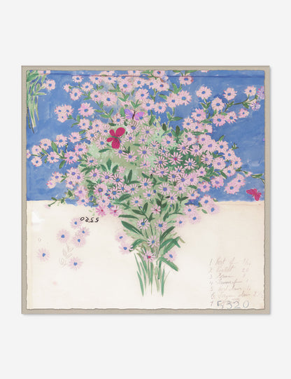 Papillons Et Margeurites Diptych Print by Paule Marrot