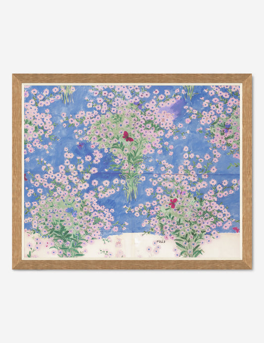 Papillons Et Margeurites Print by Paule Marrot