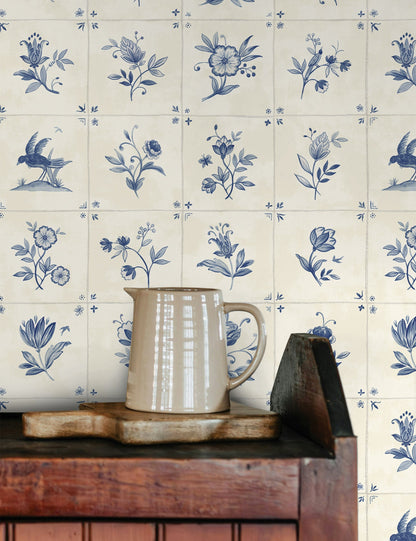 Azulejo Tile Textured Peel + Stick Wallpaper
