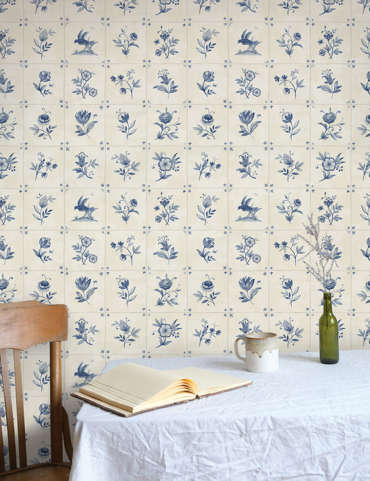Azulejo Tile Textured Peel + Stick Wallpaper