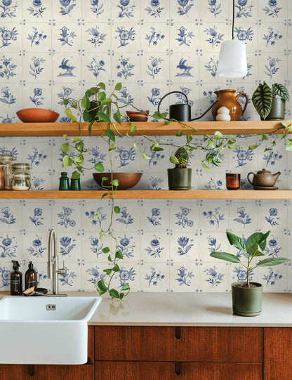 Azulejo Tile Textured Peel + Stick Wallpaper