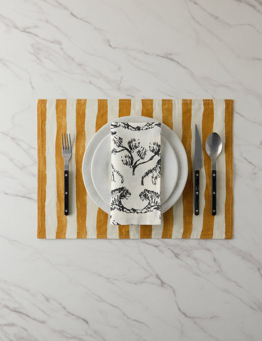 Painterly Stripe Linen Placemats (Set of 4) by Sarah Sherman Samuel
