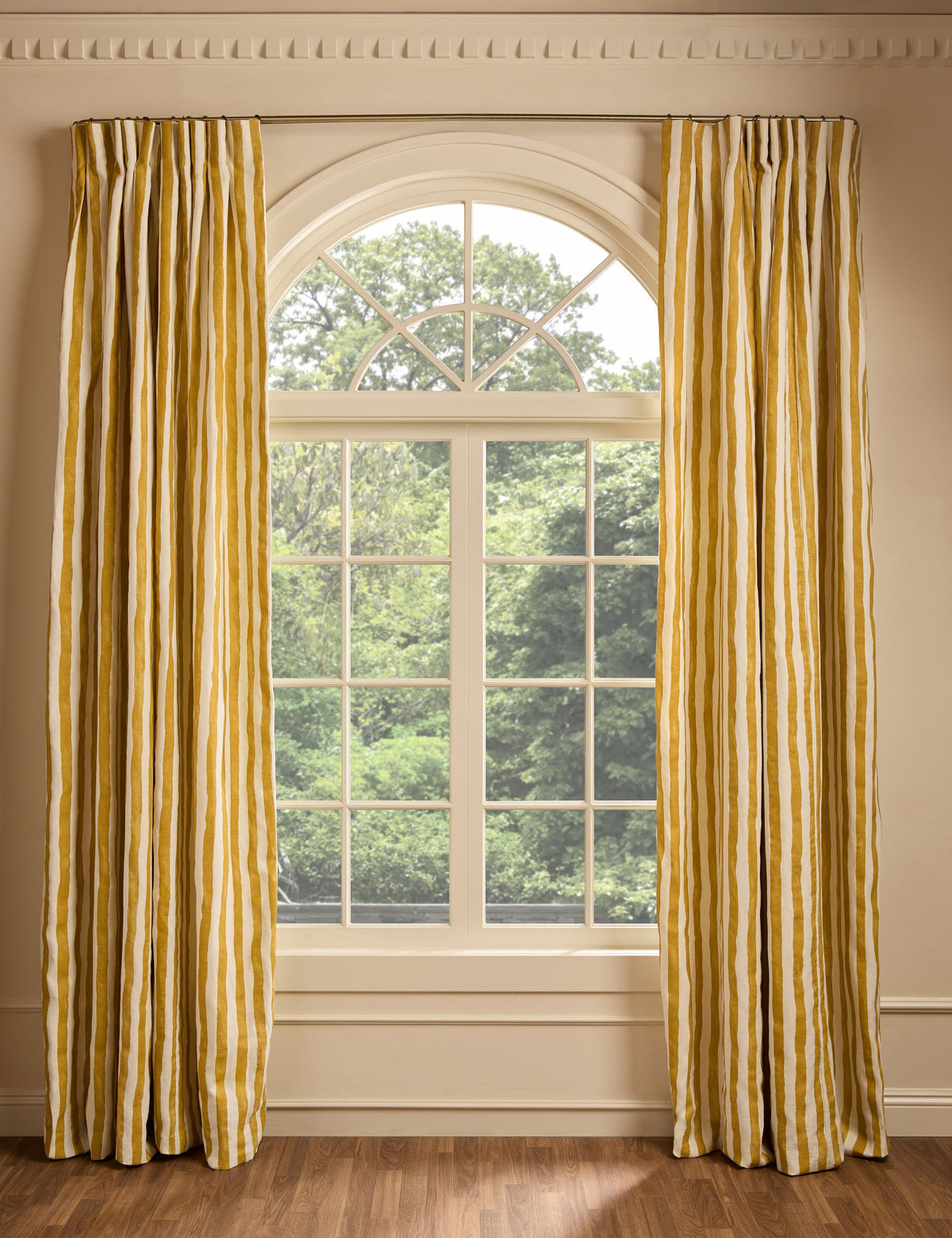 Painterly Stripe Pleated Curtain Panel by Sarah Sherman Samuel