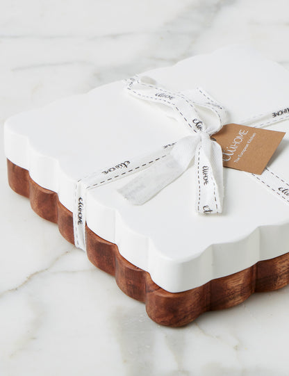 Scalloped Wood Appetizer Cheese Boards (Set of 2) by etúHOME