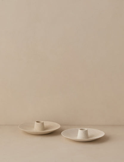 Round Taper Candle Holders (Set of 2) by Itza Wood