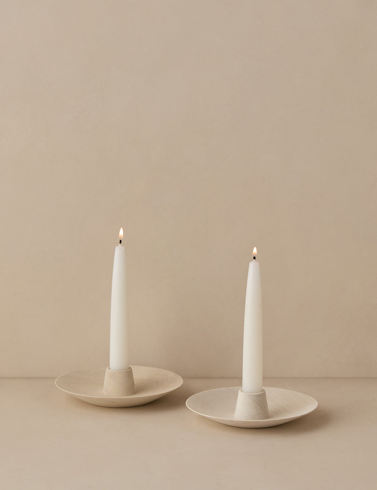 Round Taper Candle Holders (Set of 2) by Itza Wood