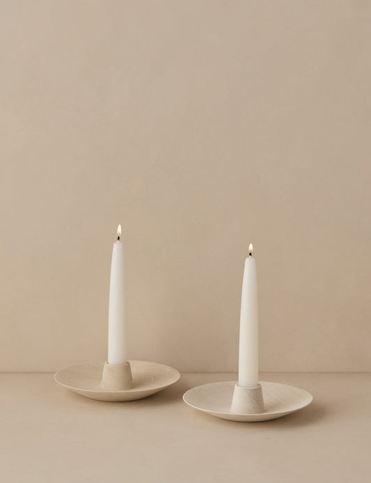 Round Taper Candle Holders (Set of 2) by Itza Wood