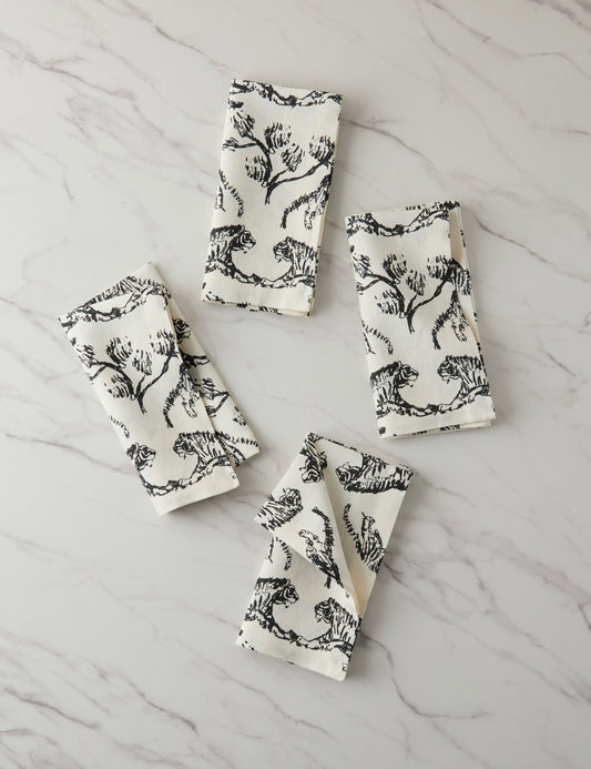 Tiger Linen Napkins (Set of 4) by Sarah Sherman Samuel