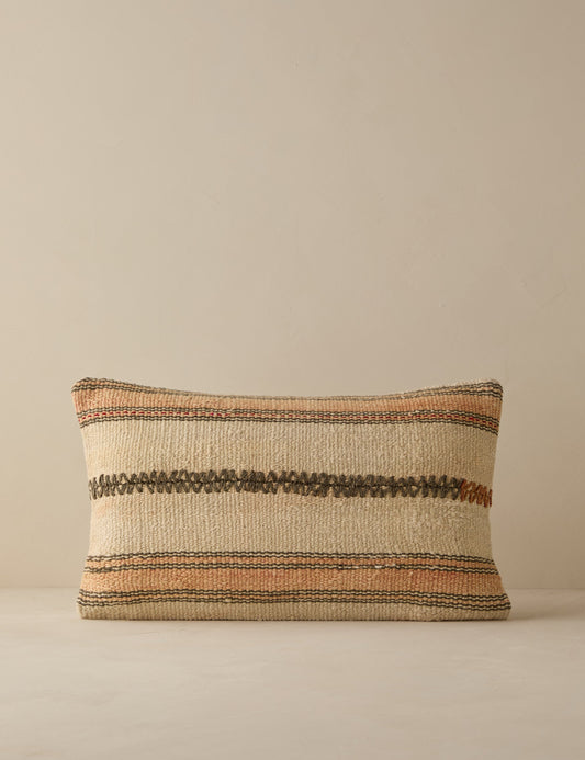 Vintage Lumbar Pillow No. 263, 12" x 20"