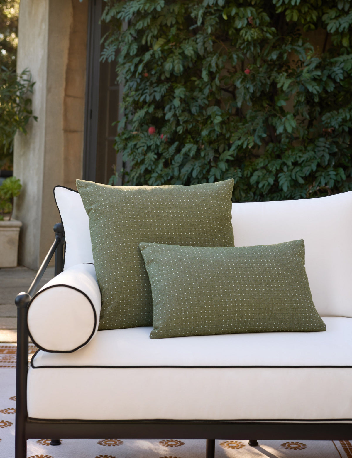 Antigny Indoor / Outdoor Dot Pillow by Sunbrella for Lulu and Georgia