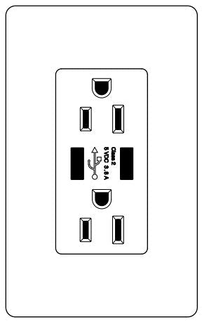 CA 15A USB TAMPER RESIST BLACK