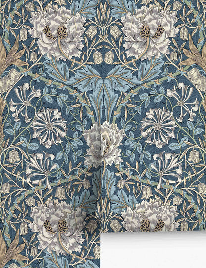 Pure Honeysuckle & Tulip Wallpaper by Morris & Co.