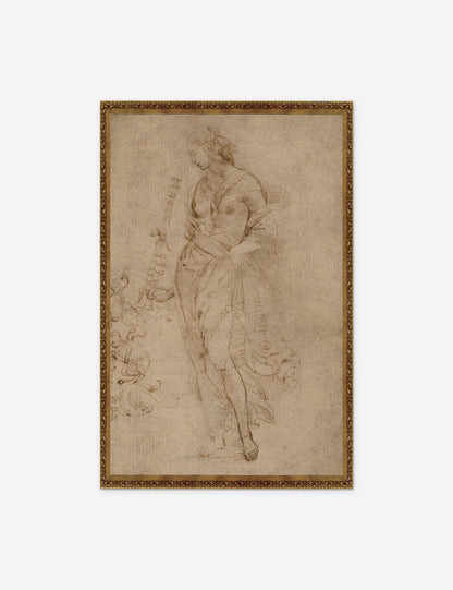 Female Figure with a Tibia Print by Raphael