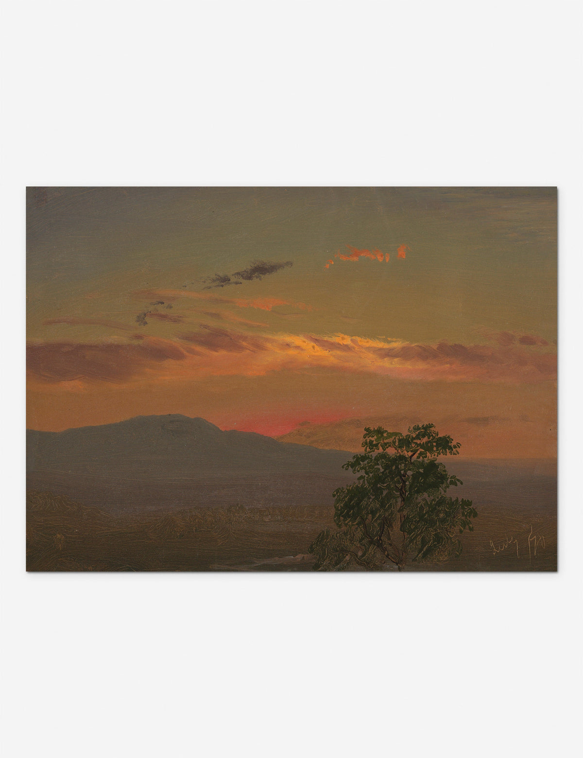 Landscape at Sunset, Hudson NY Print