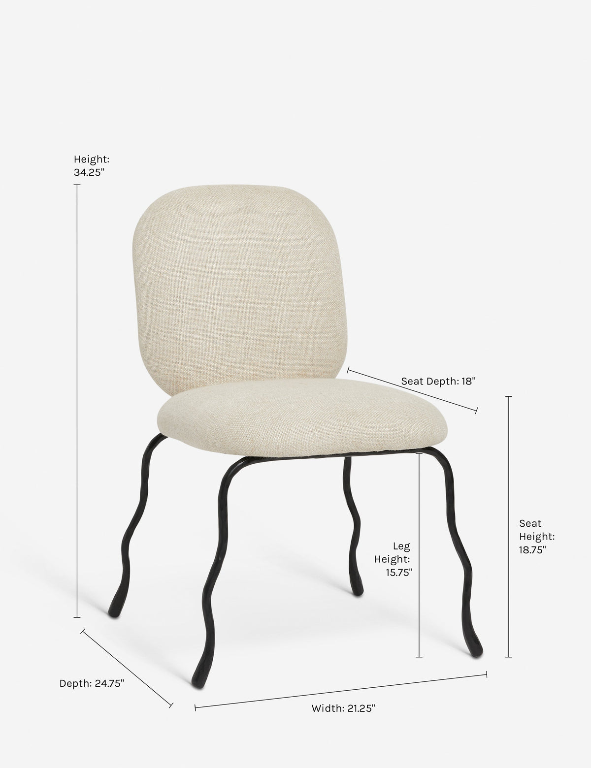 Open Box: May Dining Chair, Ivory by Eny Lee Parker