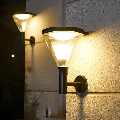 Waterproof LED Black Modern Solar Outdoor Wall Lights Wall Lamp
