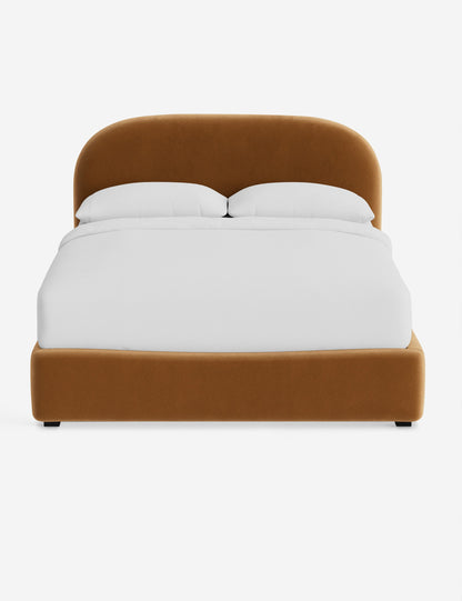 Open Box: Neve Platform Bed, Rust Classic Velvet Queen by Aimee Song