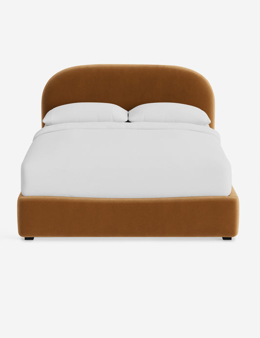 Open Box: Neve Platform Bed, Rust Classic Velvet Queen by Aimee Song