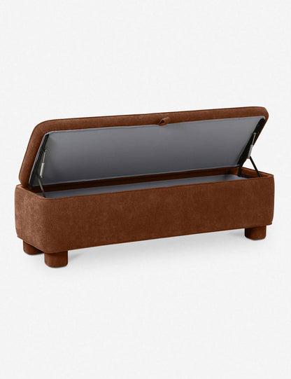 Open Box: Asner Storage Bench, Dark Rust