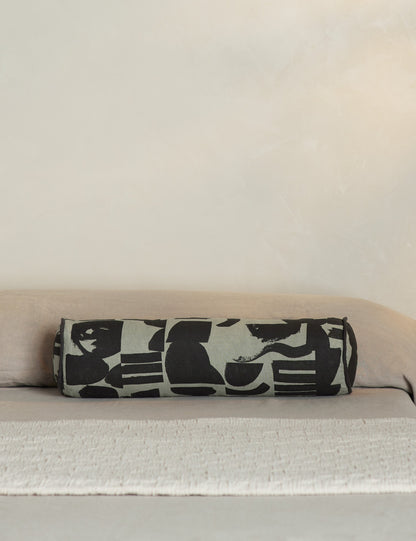 Organic Shapes Linen Bolster Pillow by Sarah Sherman Samuel