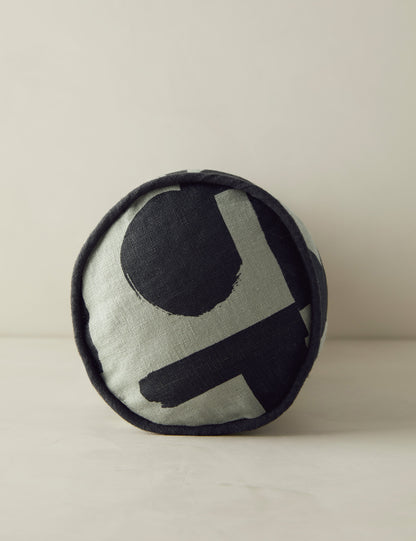 Organic Shapes Linen Bolster Pillow by Sarah Sherman Samuel