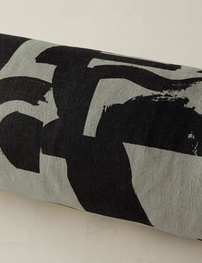 Organic Shapes Linen Bolster Pillow by Sarah Sherman Samuel