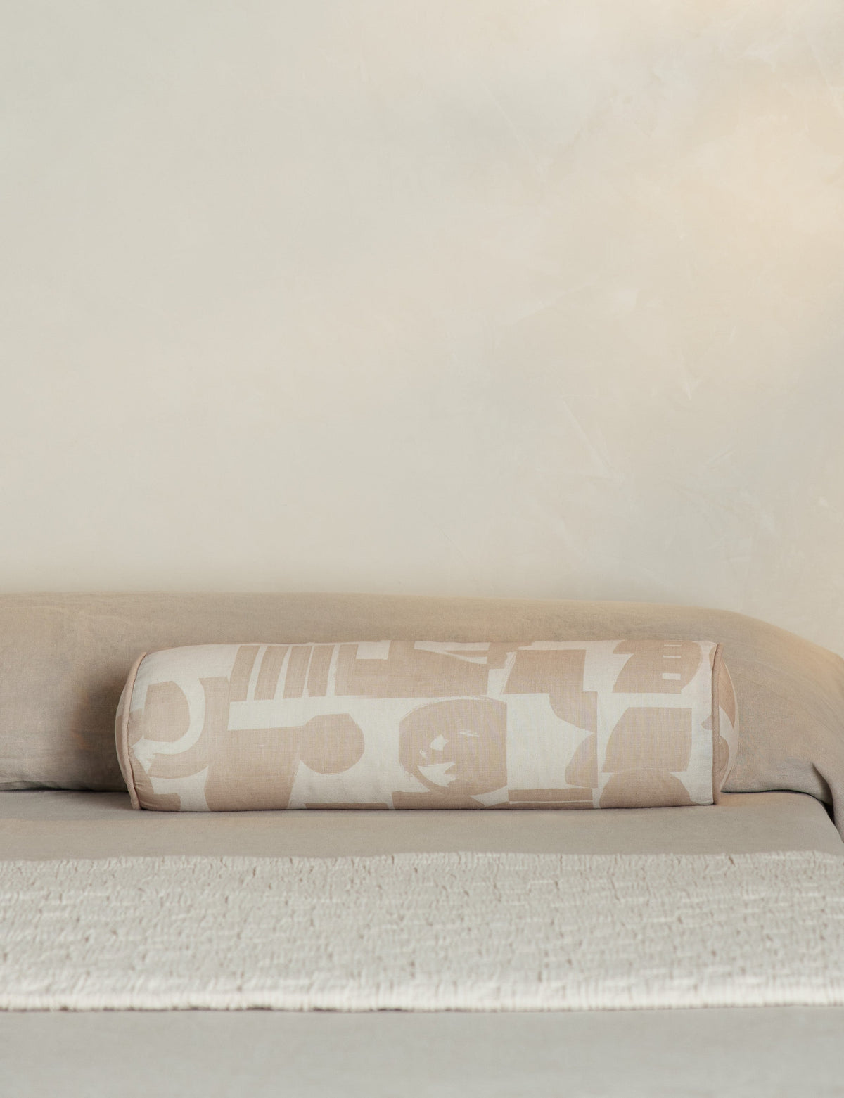 Organic Shapes Linen Bolster Pillow by Sarah Sherman Samuel