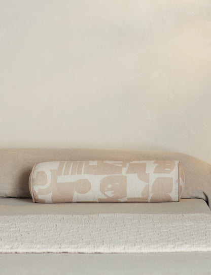 Organic Shapes Linen Bolster Pillow by Sarah Sherman Samuel