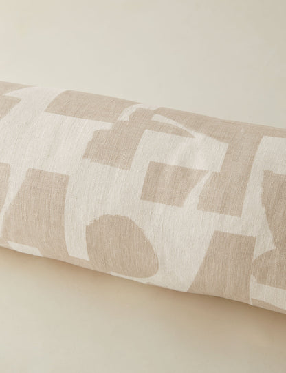 Organic Shapes Linen Bolster Pillow by Sarah Sherman Samuel
