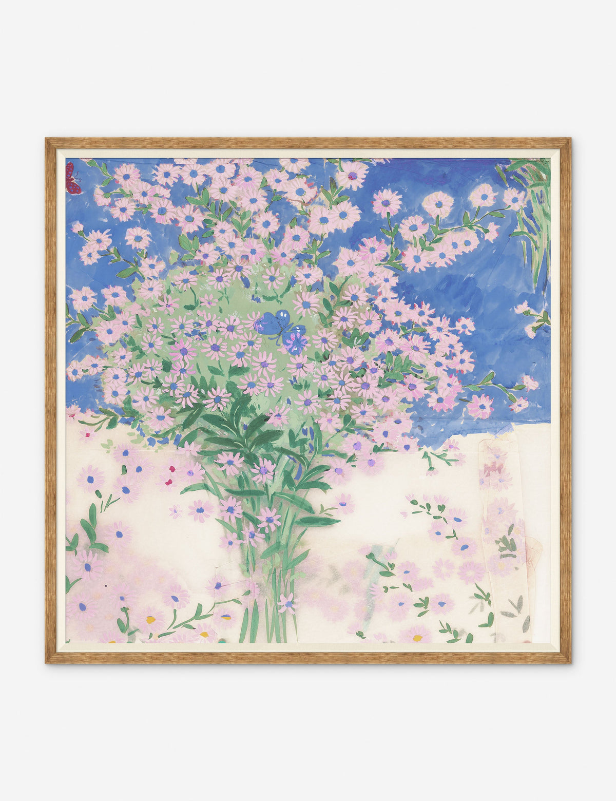 Papillons Et Margeurites Diptych Print by Paule Marrot