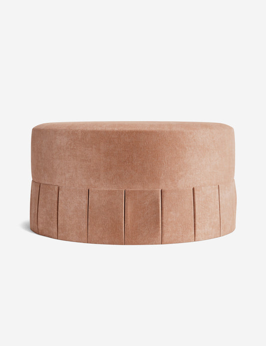Portola Pleated Round Ottoman