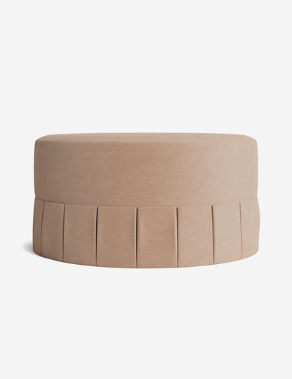 Portola Pleated Round Ottoman
