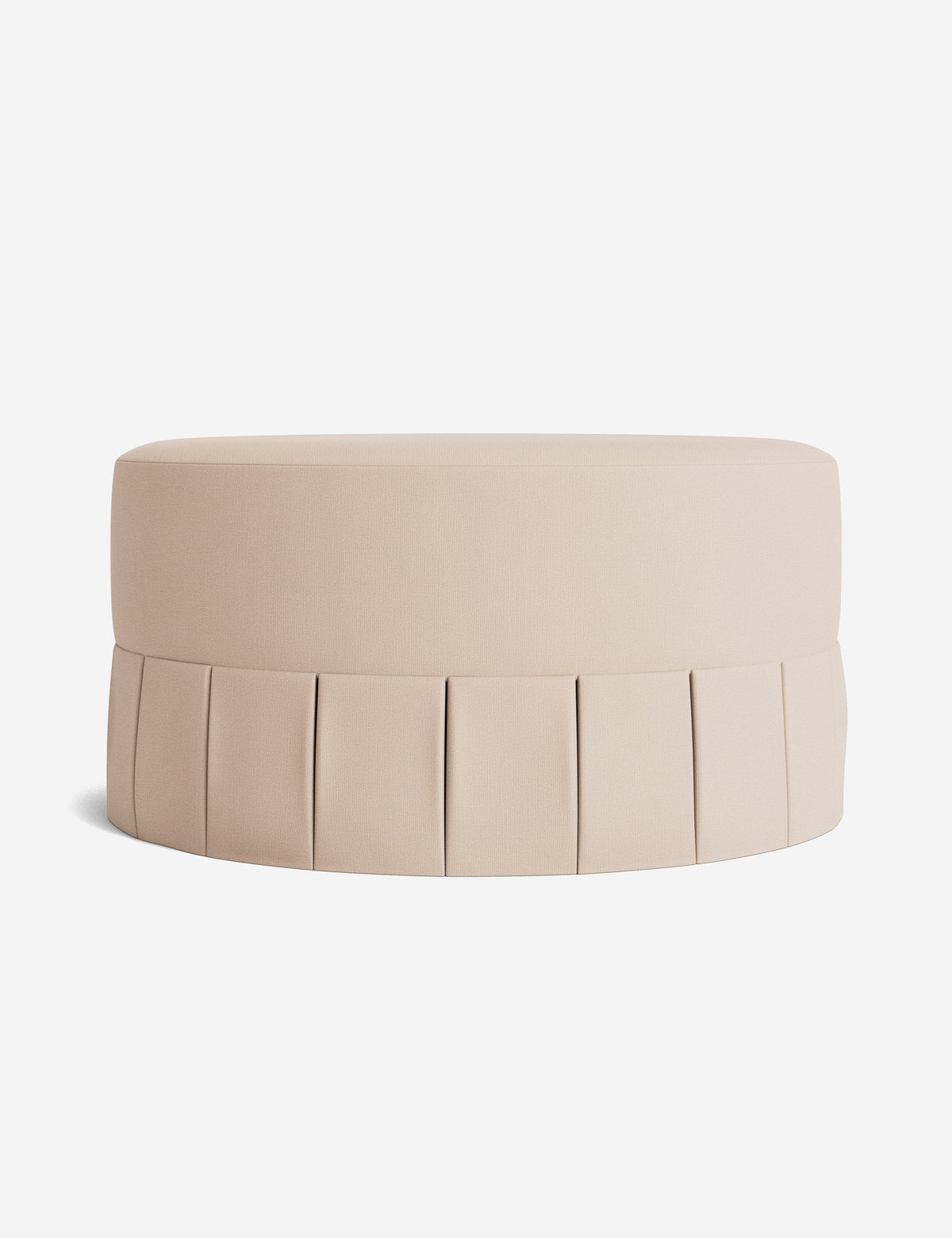 Portola Pleated Round Ottoman