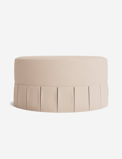 Portola Pleated Round Ottoman
