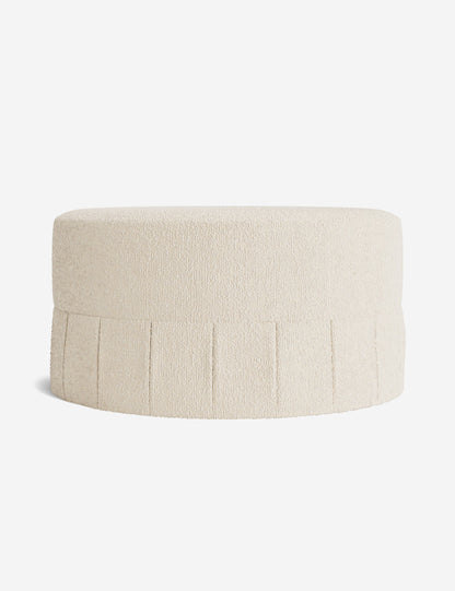Portola Pleated Round Ottoman