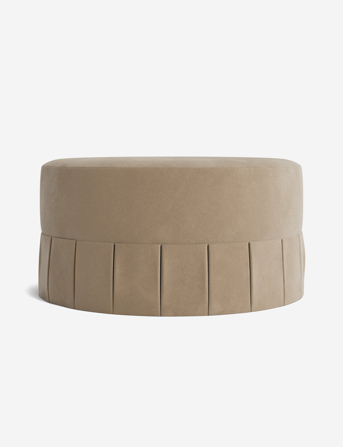 Portola Pleated Round Ottoman