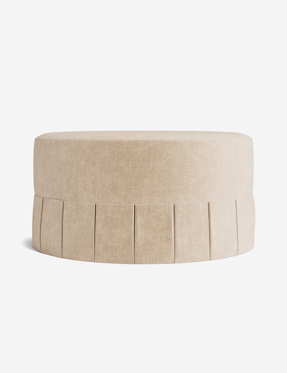 Portola Pleated Round Ottoman