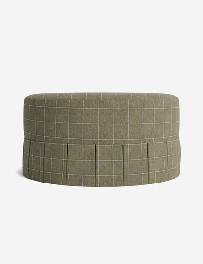 Portola Pleated Round Ottoman